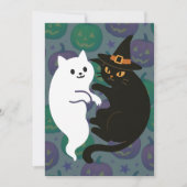 Invitation Duo de chat fantôme et sorcière (Devant)