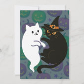 Invitation Duo de chat fantôme et sorcière (Dos)