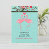 Invitation Duo de Flamants Roses (Debout devant)