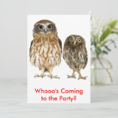 Invitation Duo de hibou (Debout devant)