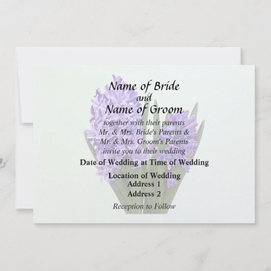 Invitation Duo de Jacinthe Pourpre (Devant)