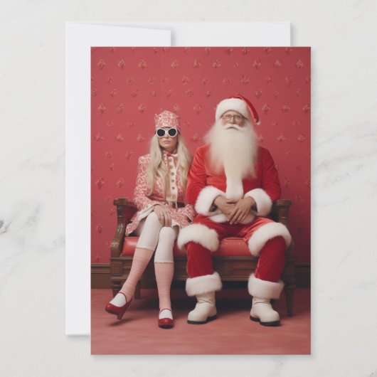 Invitation Duo de Noël fantaisiste : le Père Noël et Madame C (Devant)