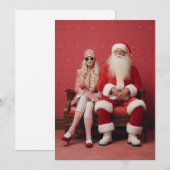 Invitation Duo de Noël fantaisiste : le Père Noël et Madame C (Devant / Derrière)