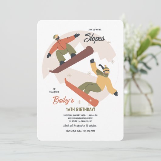 Invitation Duo de Snowboard (Debout devant)