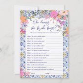 Invitation Duo Jeux bleu italien nuptiale jeu (Dos)