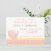 Invitation Dupe l'invitation d'anniversaire de porc de ferme (Debout devant)