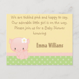 Invitation Dupe l'invitation de baby shower de porc de ferme