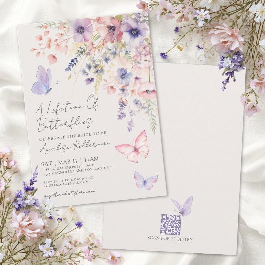 Invitation Durée de vie des papillons Fête de mariage champêt