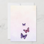 Invitation Durée de vie des papillons violet douche nuptiale (Dos)