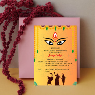Invitation Durga Puja Navratri Bengali