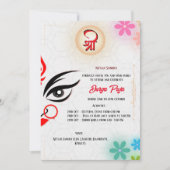 Invitation Durga Puja Navratri Bengali Floral (Devant)