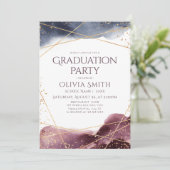 Invitation Dusk Watercolor Géométrique Moderne Graduation Par (Debout devant)
