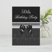 Invitation Dusky Black Birthday Party (Debout devant)