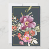 Invitation Dusky Blue, Rose Floral Or Bridal Shower (Dos)