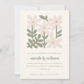 Invitation Dusky Blush Retro Floral Wedding Anniversary (Devant)