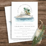 Invitation Dusky Cruise Ship Palm Seascape Rehearer Dîner<br><div class="desc">Dusky Cruise Ship Palm Seascape Collection de thèmes.- c'est un script élégant aquarelle Illustration de bateau de croisière aquarelle avec palme et verdure, parfait pour vos mariages et fêtes de croisière sur la plage côtière. Il est très facile de customiser, avec vos données personnelles. Si vous avez besoin d'un autre...</div>