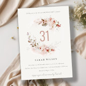 Invitation Dusky Fall Marsala Blush Flora Aquarelle Anniversa