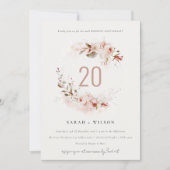 Invitation Dusky Fall Marsala Blush Flora Mariage Anniversair (Devant)