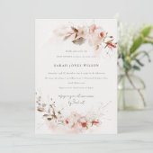 Invitation Dusky Fall Marsala Blush Floral Baby shower (Debout devant)