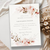 Invitation Dusky Fall Marsala Blush Floral Baby shower