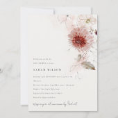 Invitation Dusky Fall Marsala Blush Floral Baby shower (Devant)