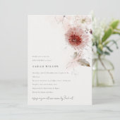 Invitation Dusky Fall Marsala Blush Floral Baby shower (Debout devant)