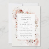Invitation Dusky Fall Marsala Blush Floral Couples Douche (Devant)