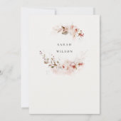 Invitation Dusky Fall Marsala Blush Floral Rehearer Dîner (Dos)