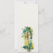 Invitation Dusky Green Tropical Palm Tree Menu Mariage (Dos)
