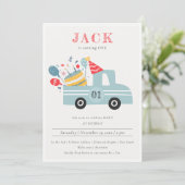 Invitation Dusky Grey Blue N'importe quel âge Anniversaire Fê (Debout devant)