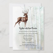 Invitation Dusky hiver aquarelle forêt mariage (Devant)