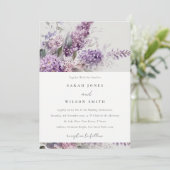 Invitation Dusky Lilac Aquarelle Cottage Mariage floral (Debout devant)