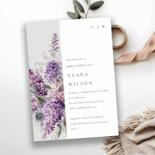 Invitation Dusky Lilac Green Cottage Fête des mariées florale