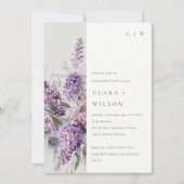 Invitation Dusky Lilac Green Cottage Floral Fiançailles (Devant)