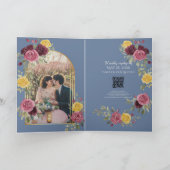 Invitation Dusky Pastel Watercolor Roses Blue (Intérieur)