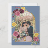 Invitation Dusky Pastel Watercolor Roses Blue (Dos)