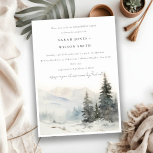 Invitation Dusky Winter Snow Mountain Fiançailles paysage