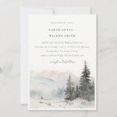 Invitation Dusky Winter Snow Mountain Mariage paysage (Devant)