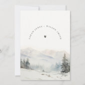 Invitation Dusky Winter Snow Mountain Mariage paysage (Dos)