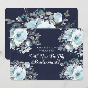 Invitation Dustown Navy Blue Peony Serez-Vous Ma Femme D'Accu