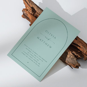 Invitation Dusty Aqua Arch Mariage   Photo Nautique + Code QR