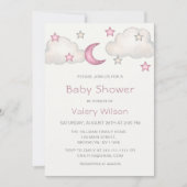 Invitation Dusty Baby shower fille rose (Devant)