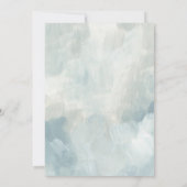Invitation Dusty Bleu Artistique Abstrait Brushstrokes Mariag (Dos)