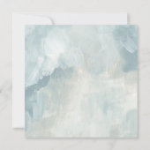 Invitation Dusty Bleu Artistique Abstrait Brushstrokes Mariag (Dos)