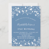 Invitation Dusty bleu blanc étoiles fête d'anniversaire (Devant)