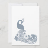 Invitation Dusty bleu blanc royal paon élégant Mariage (Dos)