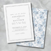 Invitation Dusty Bleu Botanique Classique Mariage élégant