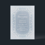 Invitation Dusty bleu élégant orné vintage quinceañera<br><div class="desc">Design élégant vintage orné cadre en crème sur arrière - plan bleu poussiéreux doux,  romantique et sophistiqué,  idéal pour quinceañera vintage.</div>