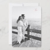 Invitation Dusty bleu et rose Love Note Enregistrer la date (Dos)