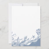 Invitation Dusty bleu fleurs typographie mariage floral (Dos)